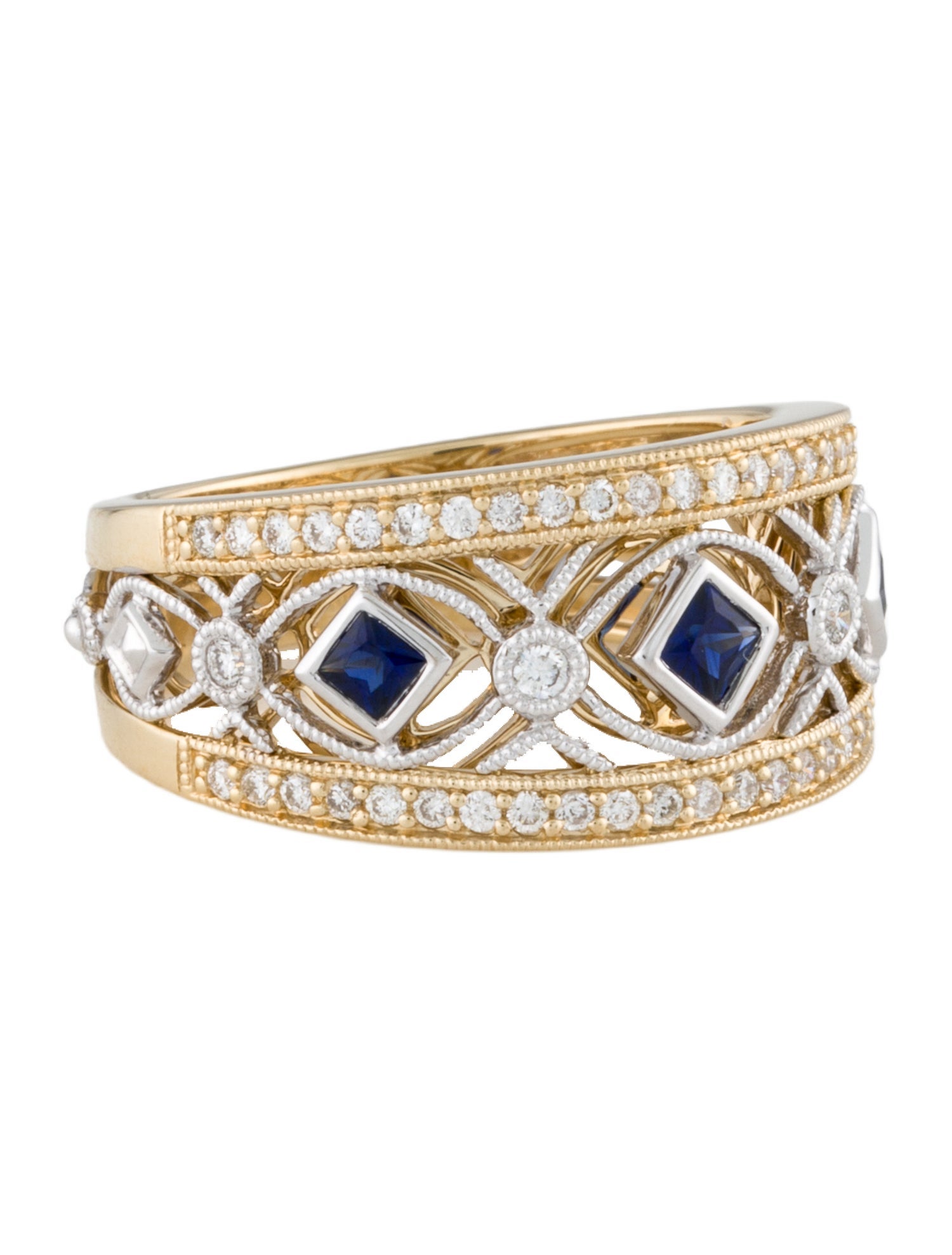 Ring 14K Sapphire & Diamond Cocktail