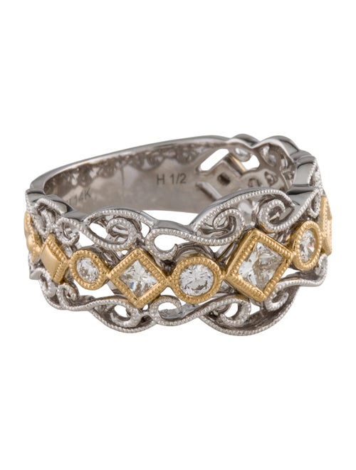 Ring 14K Diamond Scroll Band