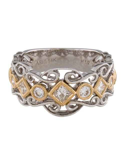 Ring 14K Diamond Scroll Band