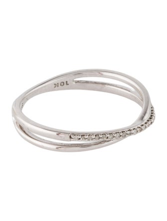 Ring 10K Diamond Crossover Band