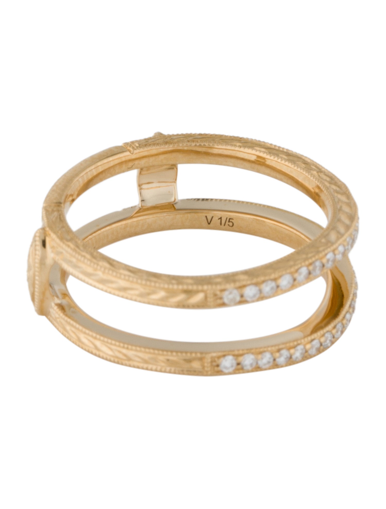 Ring 14K Diamond Etched Insert Band