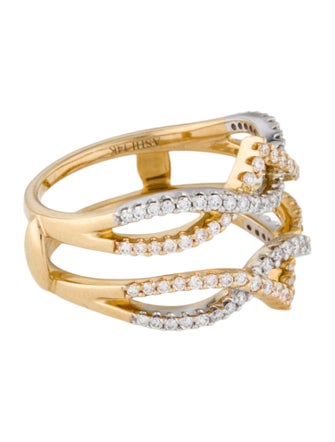 Ring 14K Diamond Double Row Band