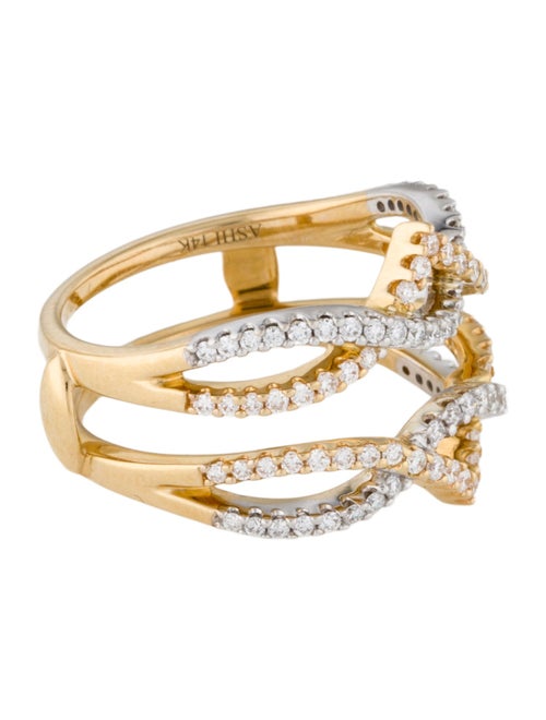 Ring 14K Diamond Double Row Band