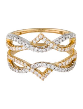 Ring 14K Diamond Double Row Band