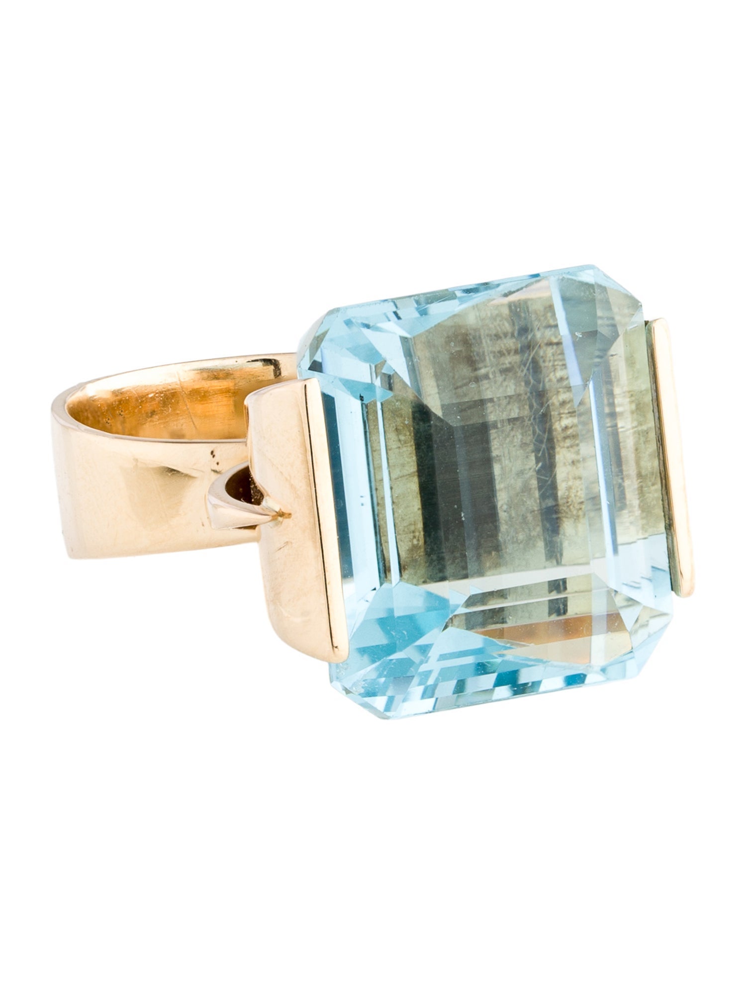 Ring 14K 24.37ct Aquamarine Cocktail