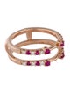 Ring 14K Ruby & Diamond Double Band
