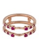 Ring 14K Ruby & Diamond Double Band
