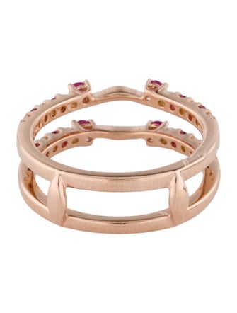 Ring 14K Ruby & Diamond Double Band