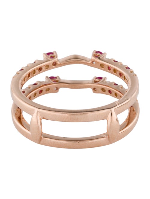 Ring 14K Ruby & Diamond Double Band