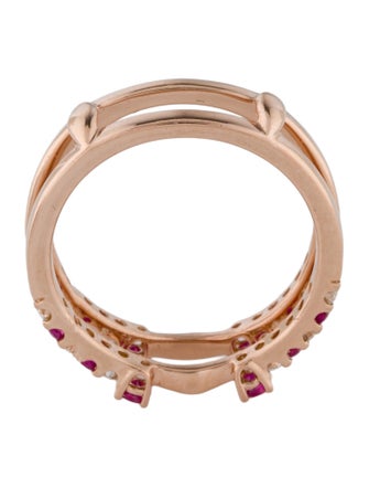 Ring 14K Ruby & Diamond Double Band