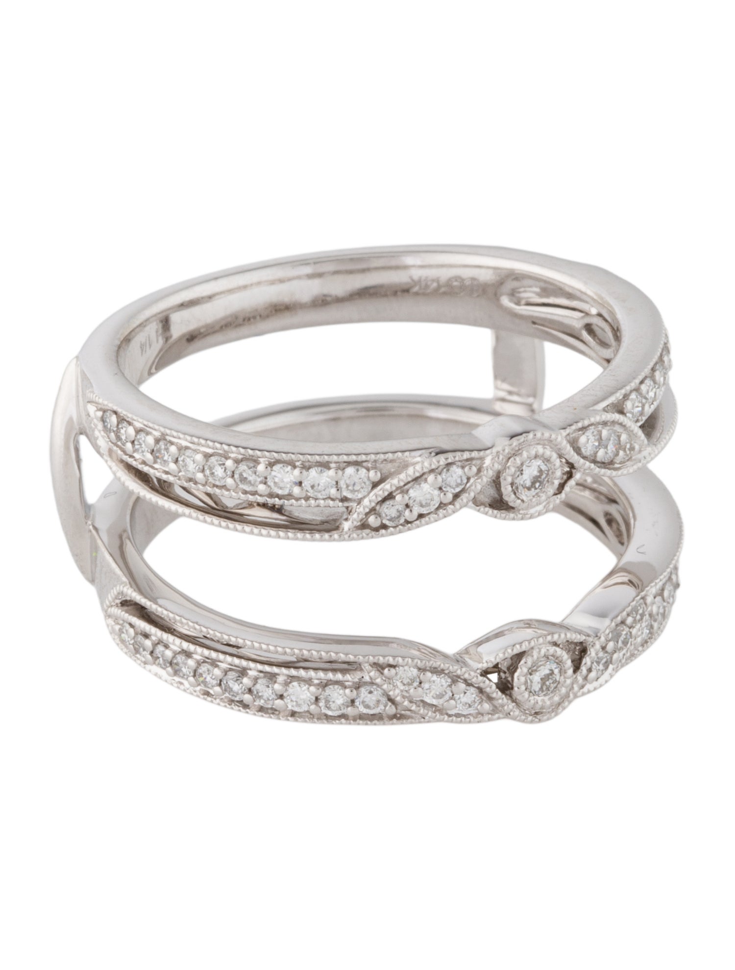 Ring 14K Diamond Insert Double Band