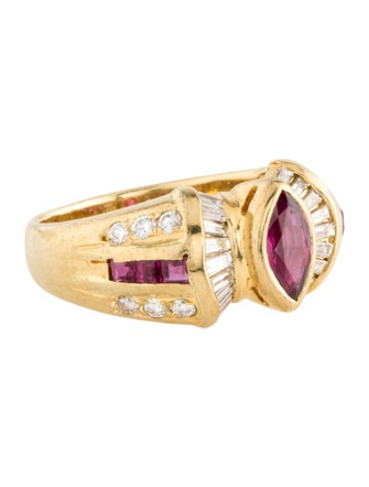 Ring 18K Ruby & Diamond Cocktail Ring