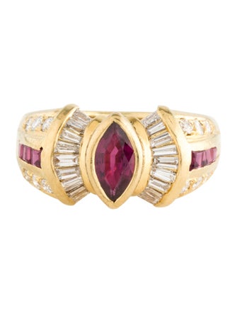 Ring 18K Ruby & Diamond Cocktail Ring
