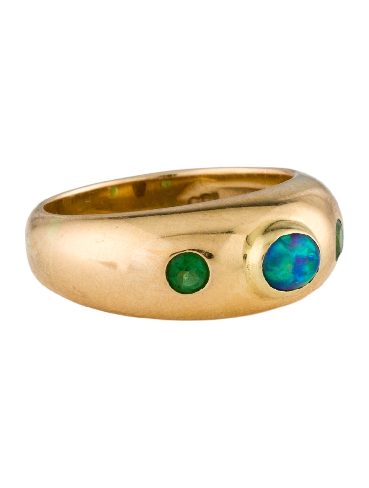 Ring 18K Opal & Touramline Band
