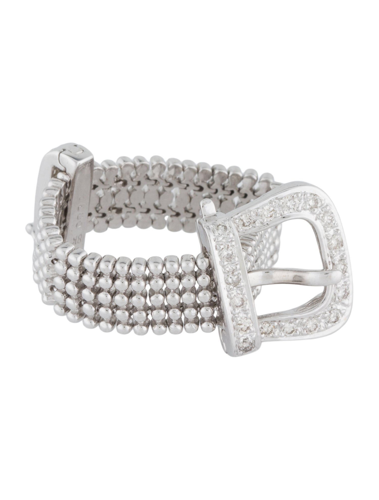 Ring 18K Diamond Buckle Cocktail Ring