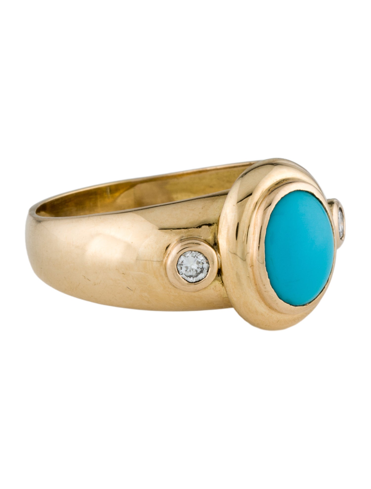 Ring 18K Turquoise & Diamond Cocktail