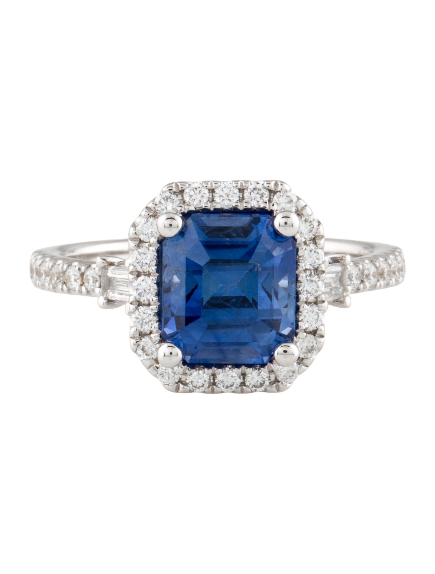 Ring 18K 2.99ct Sapphire & Diamond Engagement Ring