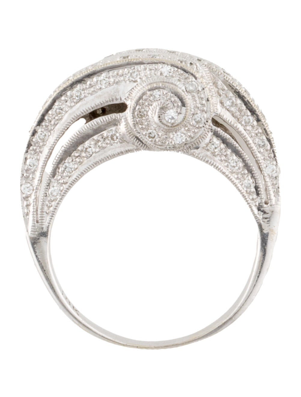 Ring 18K Diamond Swirl Bypass