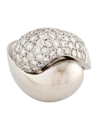 Ring 18K 2.12ctw Diamond Bypass Cocktail Ring