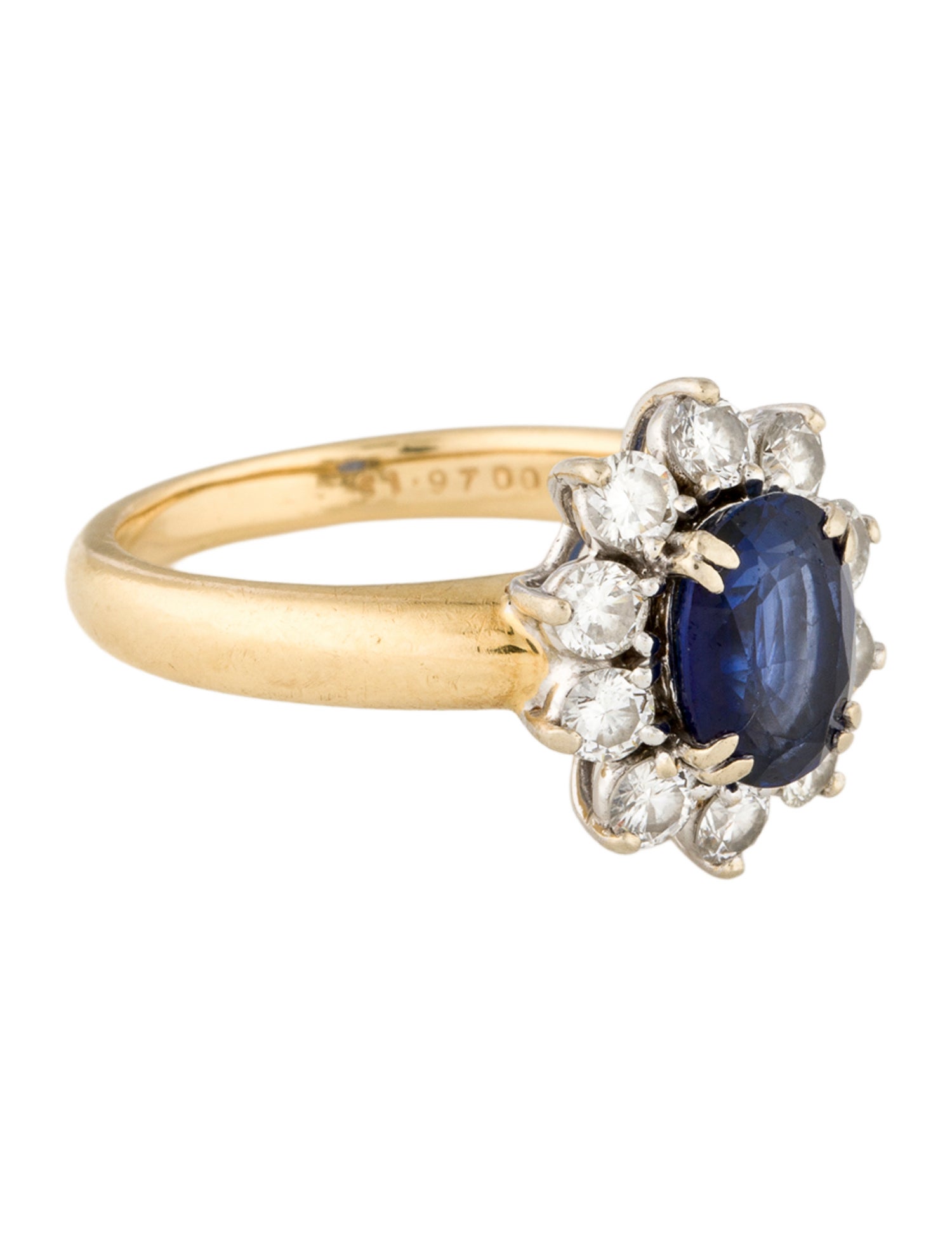 Ring 18K 1.97ct Sapphire & Diamond Cocktail