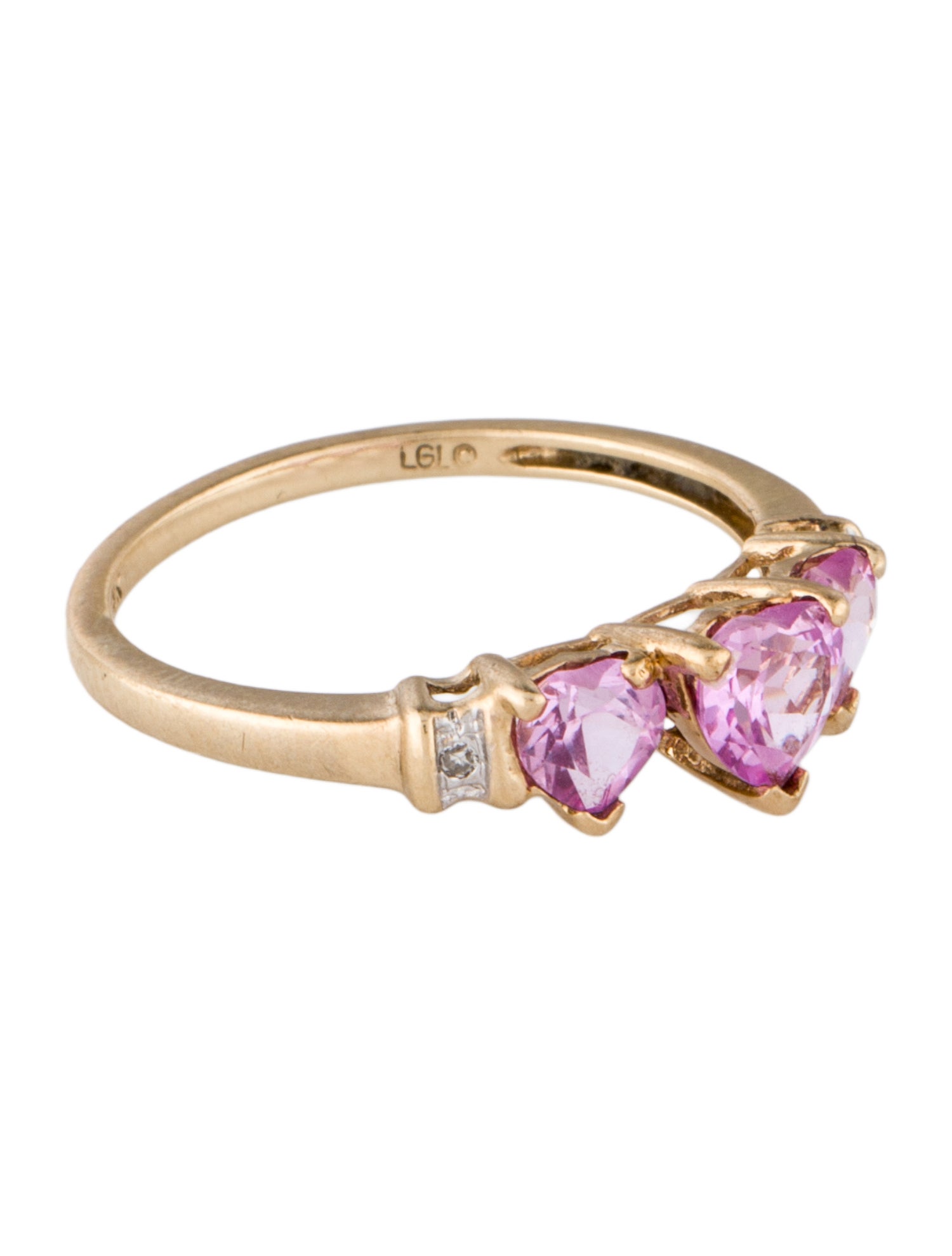 Ring 10K 1.48ctw Synthetic Sapphire & Diamond Heart Ring