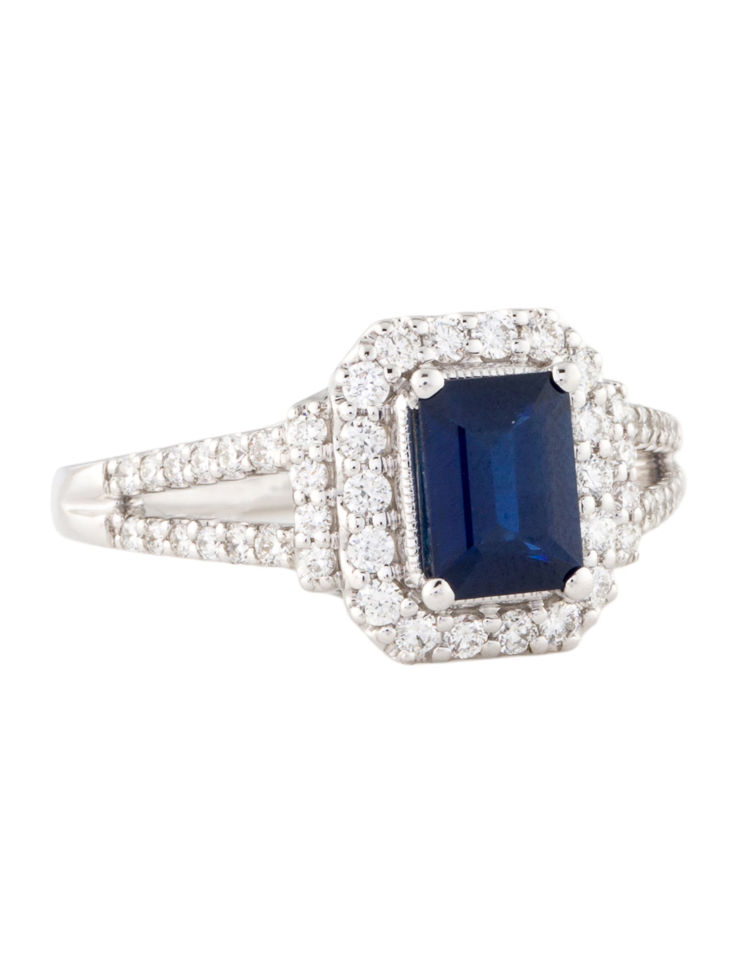 Ring 14K 1.06ct Sapphire & Diamond Cocktail Ring