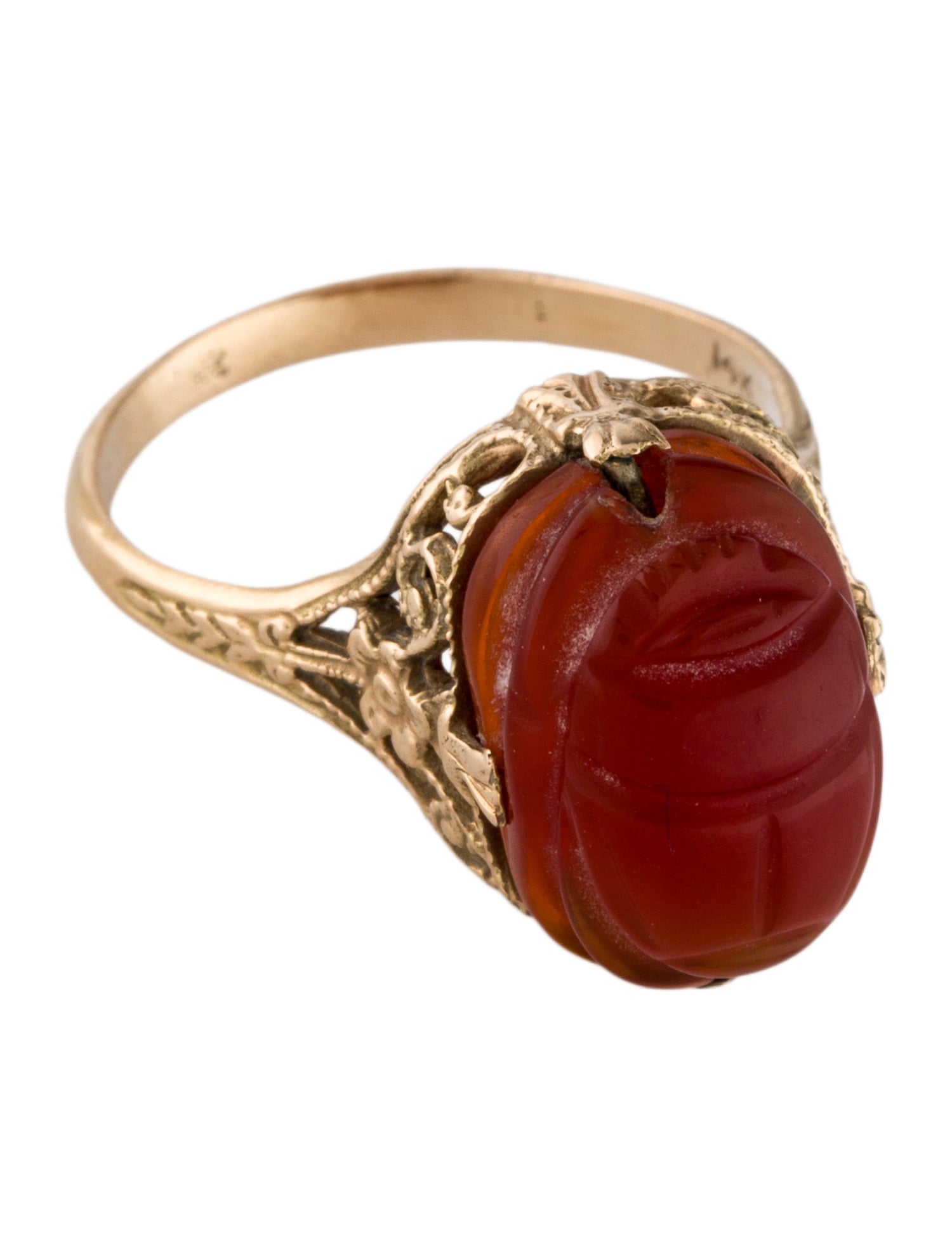 Ring 14K Carnelian Cocktail Ring