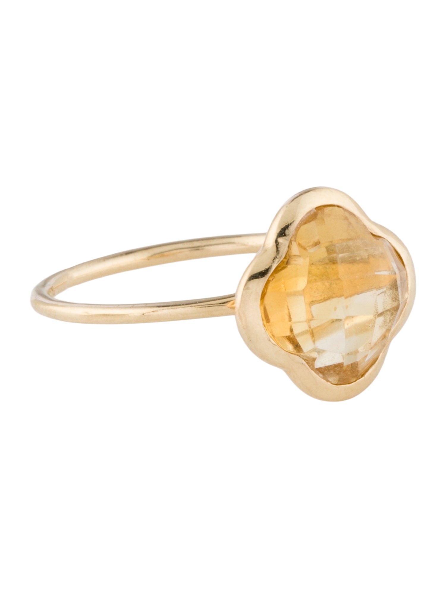 Ring 14K Citrine Clover Cocktail Ring