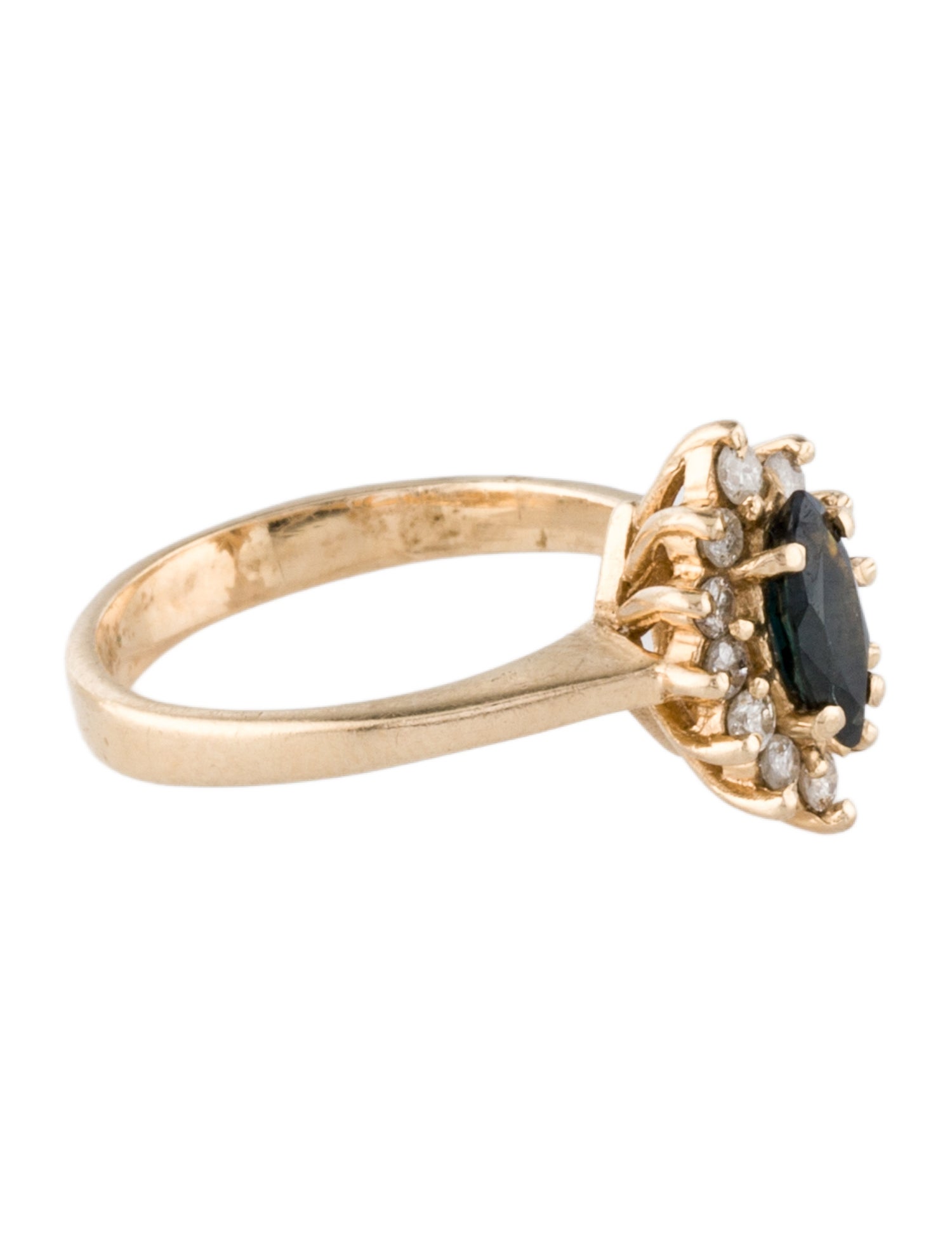 Ring 14K Sapphire & Diamond Cocktail