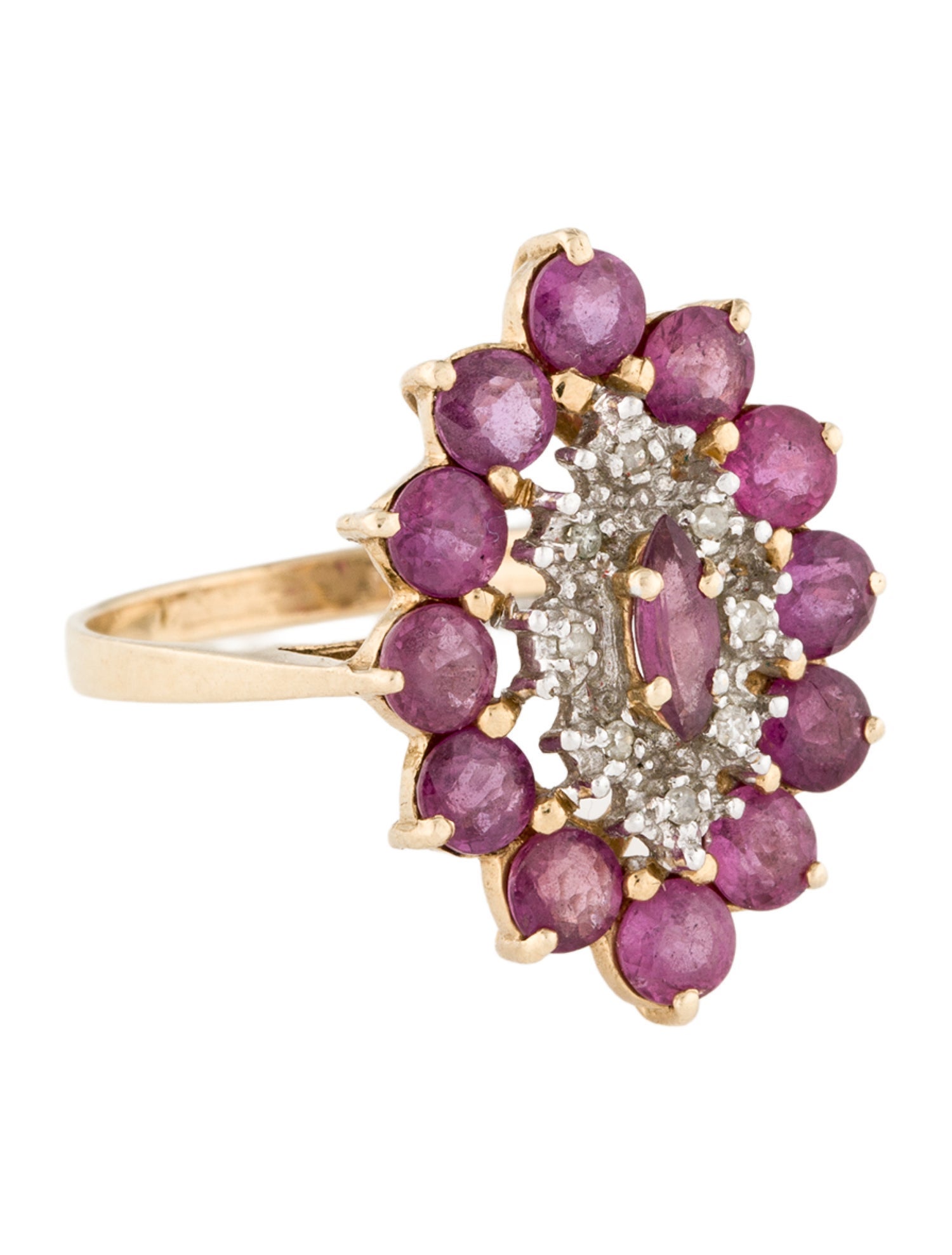 Ring 14K 1.92ctw Ruby & Diamond Cocktail