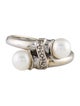 Ring 14K Pearl & Diamond Bypass Ring