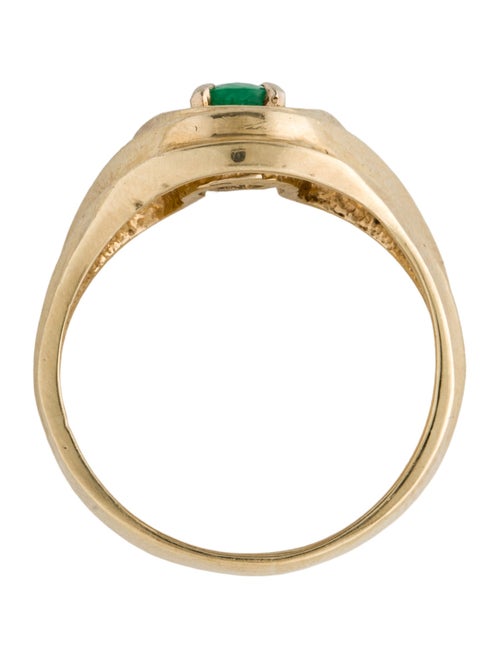 Ring 14K Emerald Sculpted Band