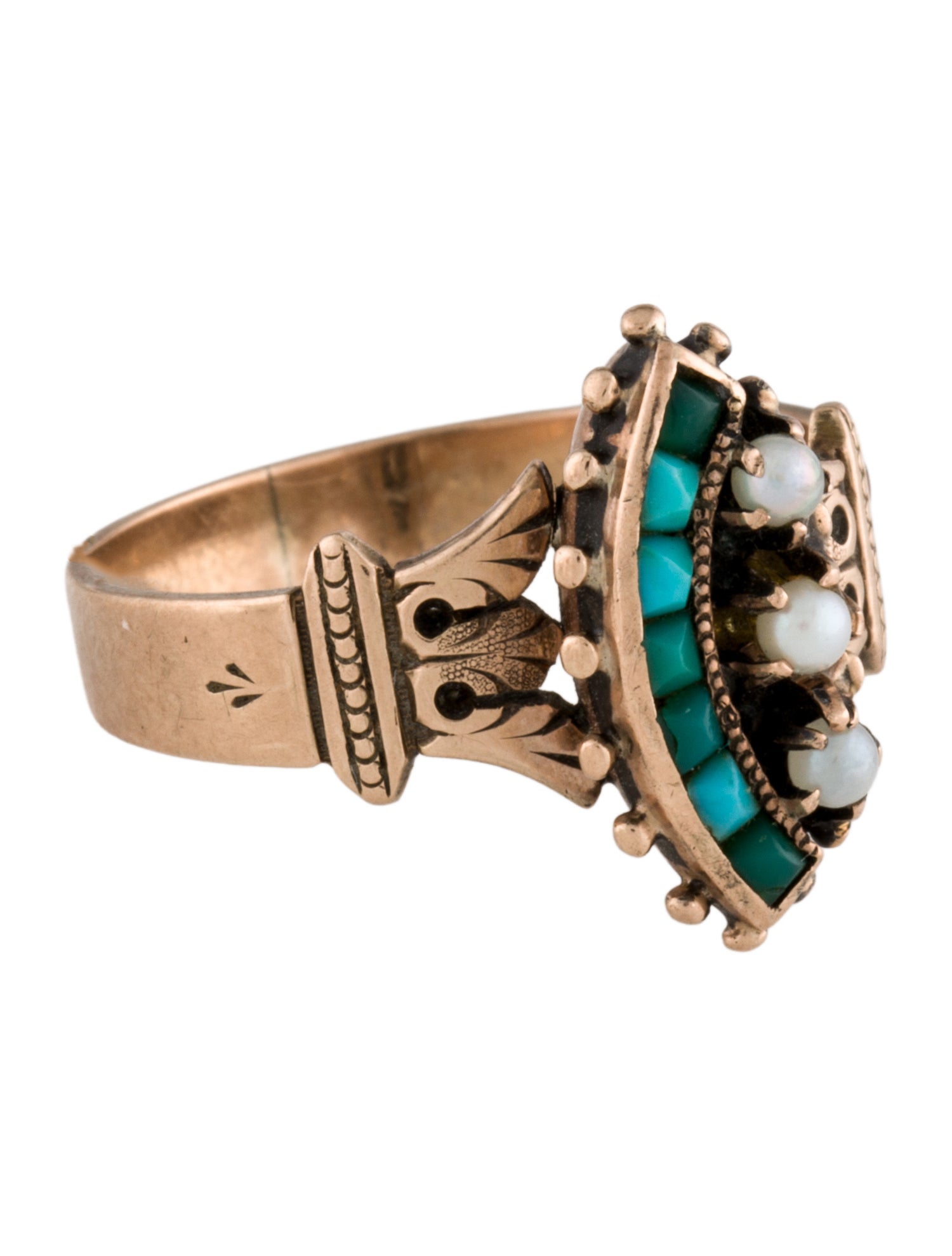 Ring 14K Pearl & Turquoise Ring