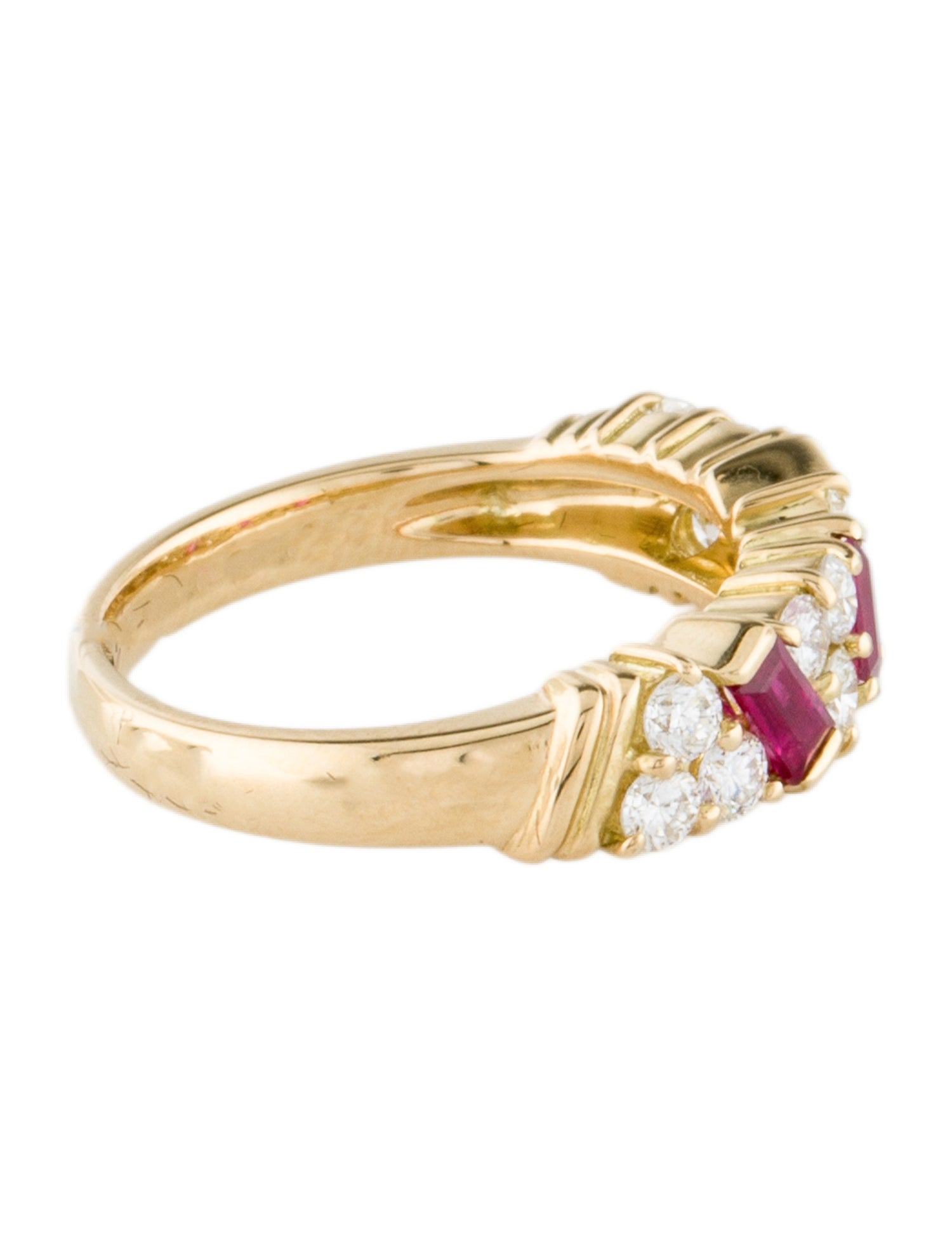 Ring 18K Ruby & Diamond Band Ring
