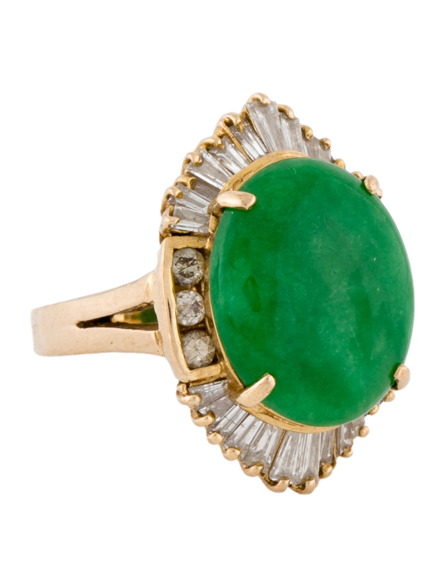 Ring 18K Dyed Jadeite & Diamond Cocktail Ring