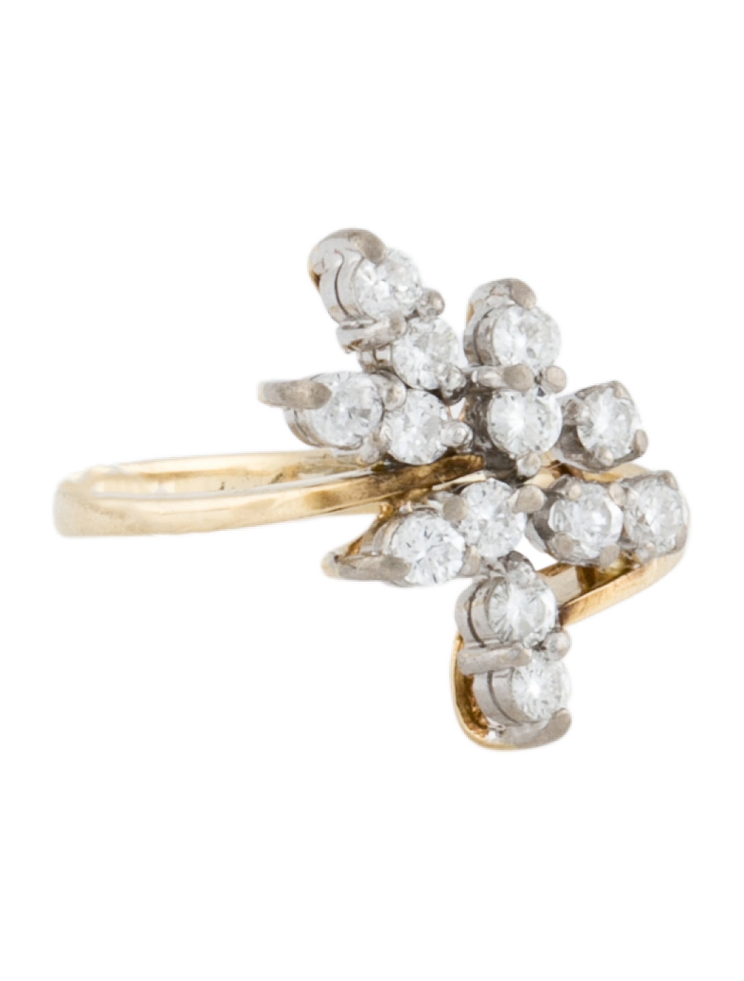 Ring 14K Diamond Cluster