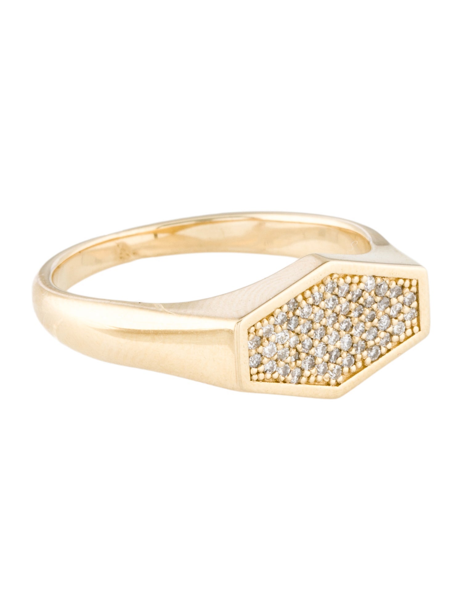 Ring Kyle Chan 14K Diamond Hexagon Signet Ring