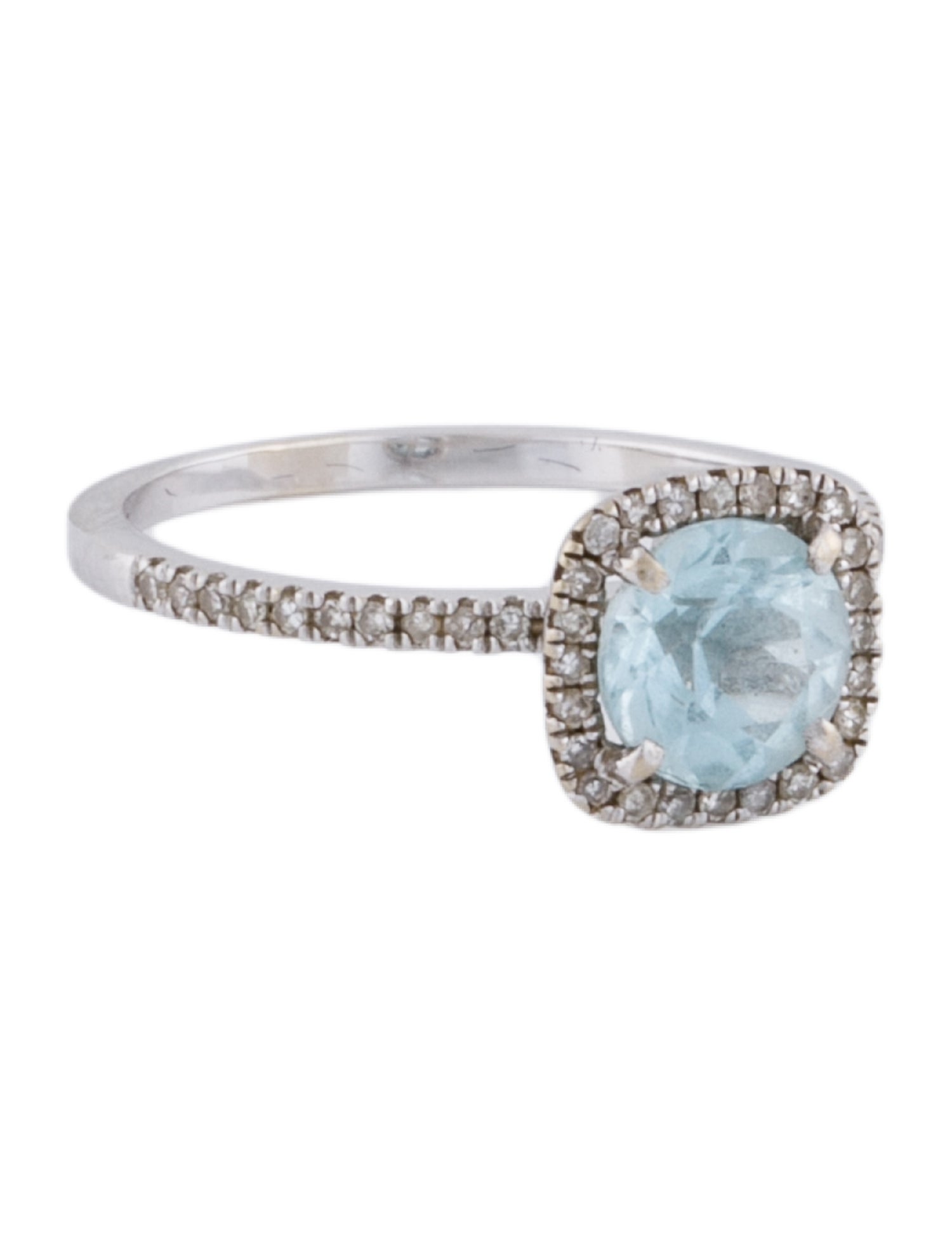 Ring 14K Topaz & Diamond Halo Cocktail