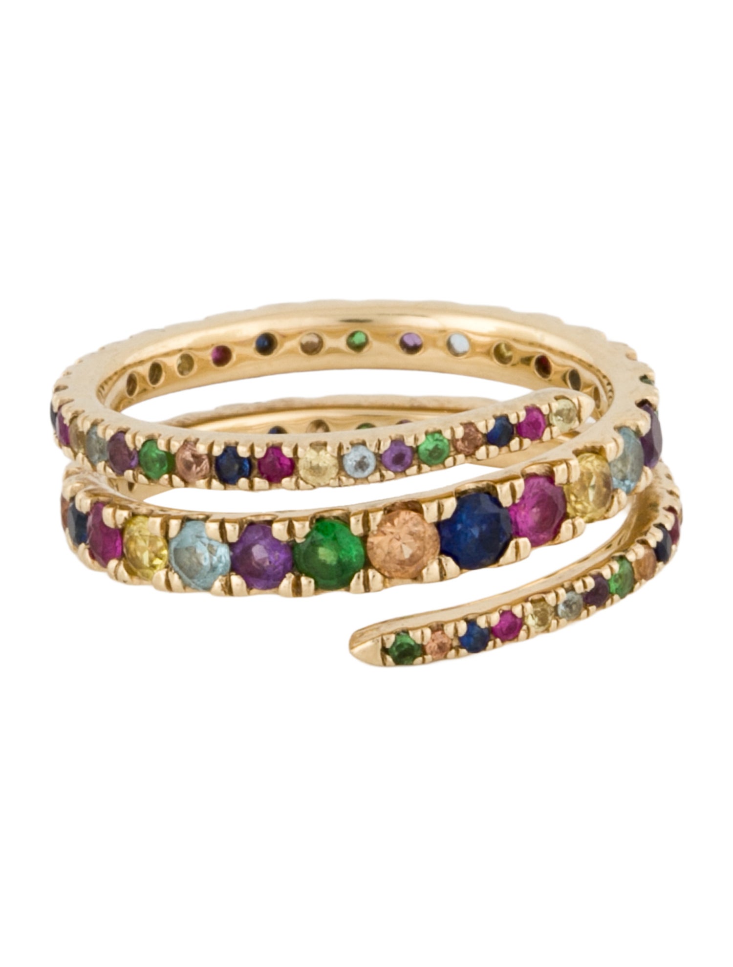 Ring 14K Multistone Bypass Eternity