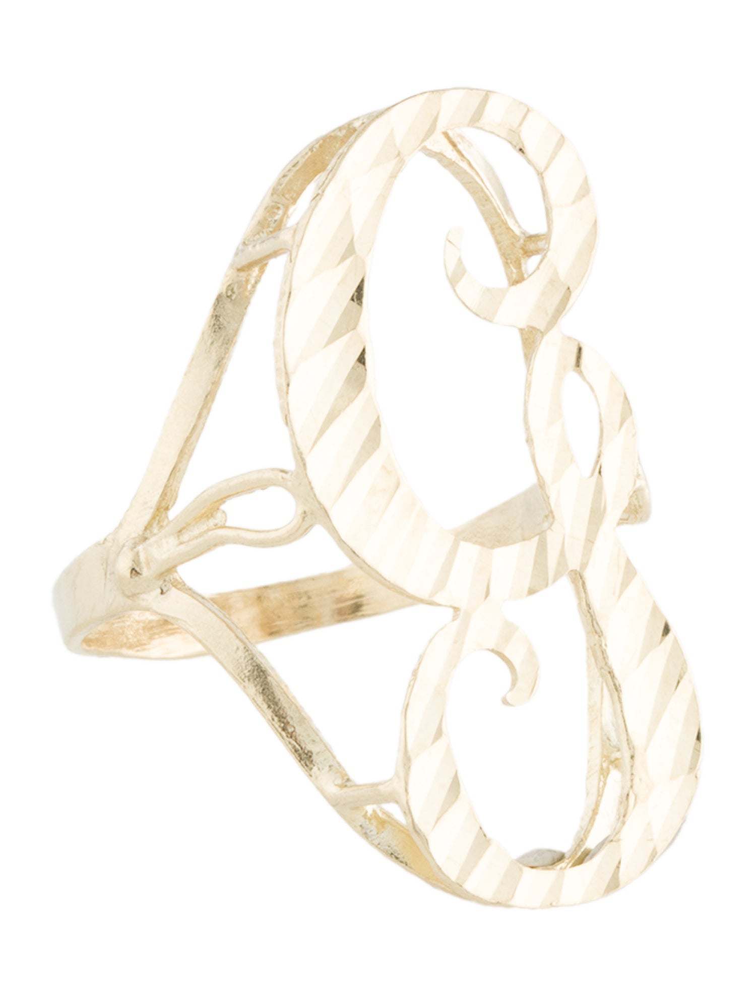 Ring 10K Initial 'G' Cocktail Ring