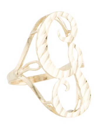 Ring 10K Initial 'G' Cocktail Ring