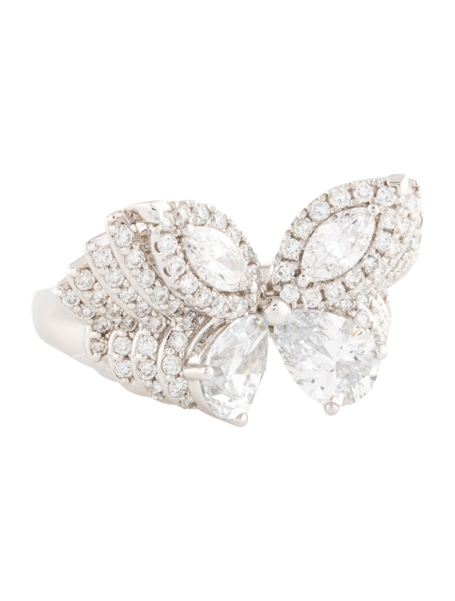Ring 14K 2.38ctw Lab-Grown Diamond Butterfly Cocktail Ring