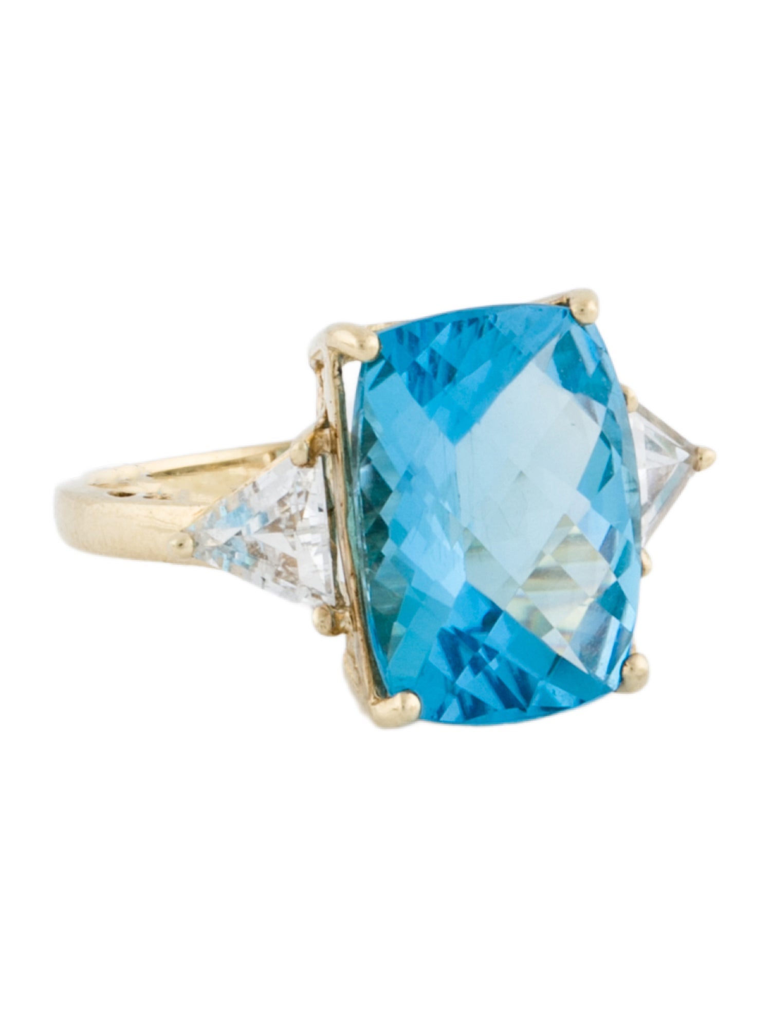 Ring 10K Topaz Three-Stone Cocktail