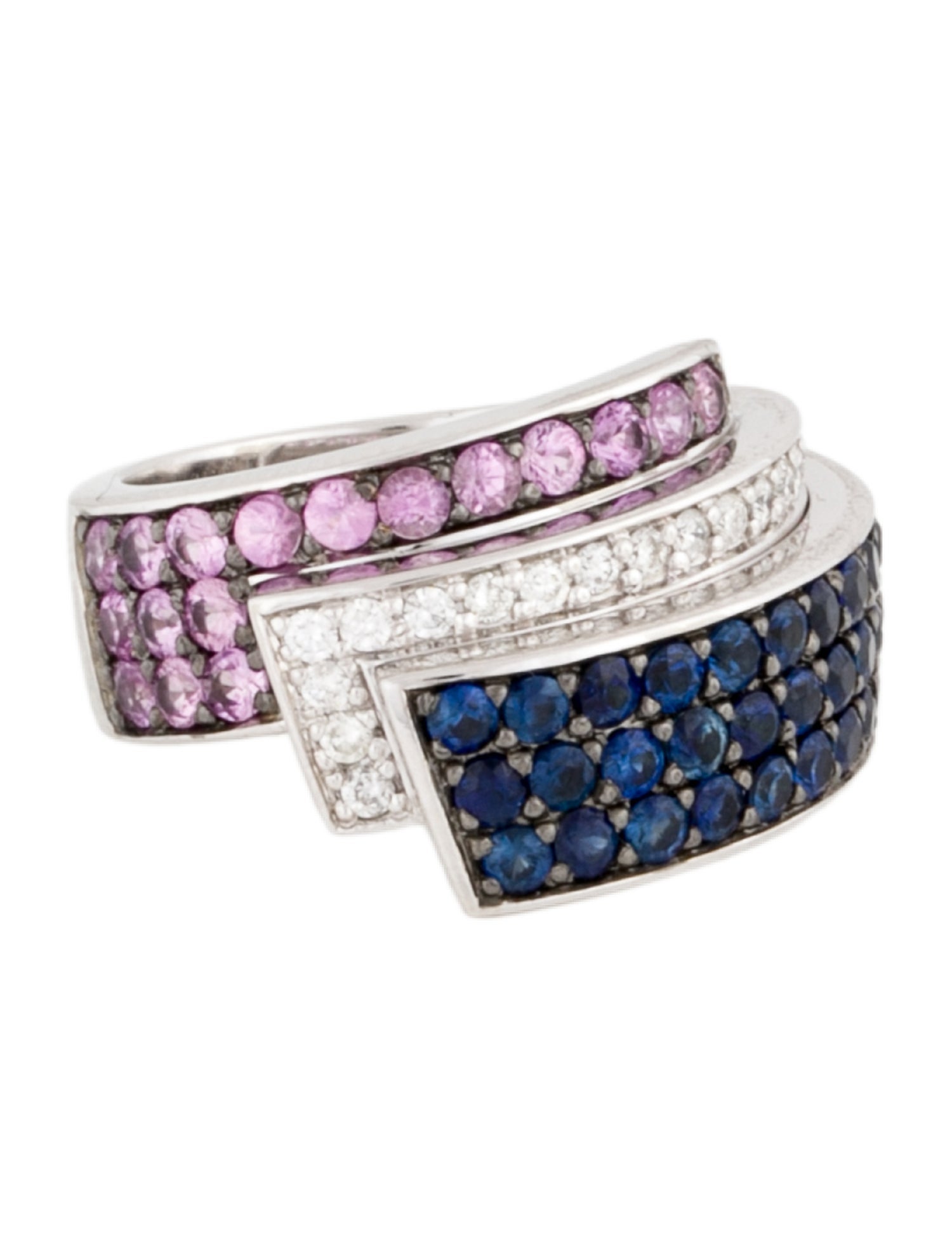 Ring Louis Feraud 18K Sapphire & Diamond Ribbon