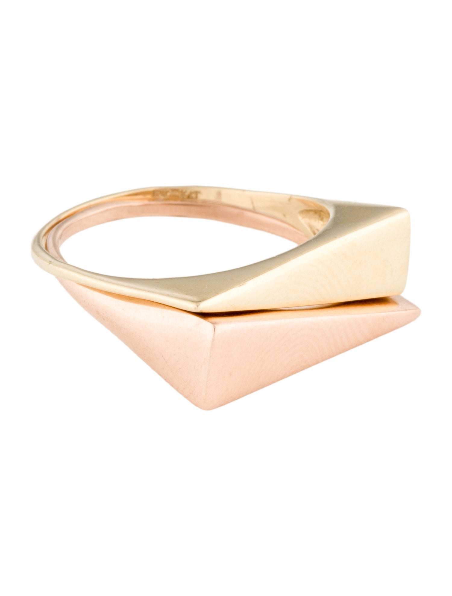 Ring 14K Triangular Stackable Band Ring Set
