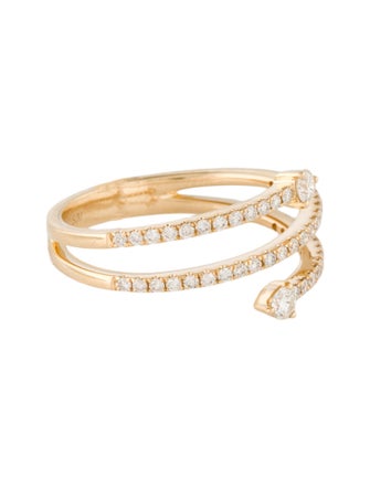 Ring 14K Diamond Spiral Cocktail Ring