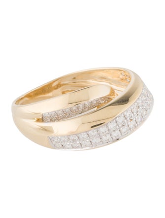Ring 14K Diamond Crossover Cocktail Ring