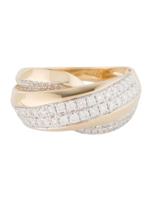Ring 14K Diamond Crossover Cocktail Ring