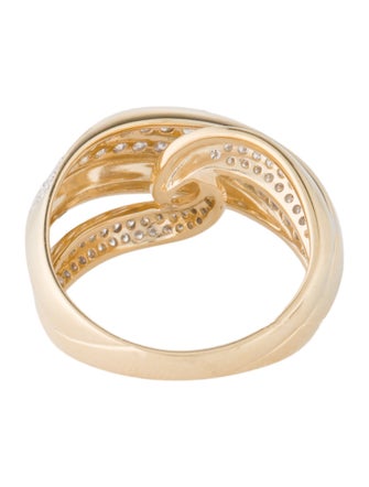 Ring 14K Diamond Crossover Cocktail Ring