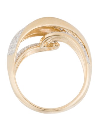 Ring 14K Diamond Crossover Cocktail Ring